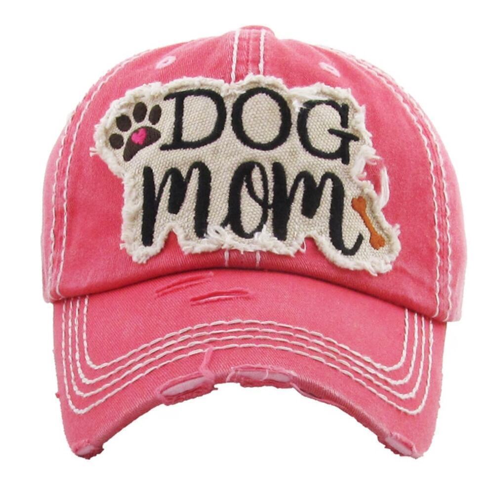 Kbethos Women's Pink Dog Mom Washed Vintage Backstrap Ballcap One Size